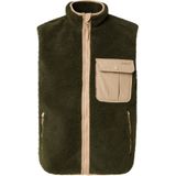 LEVI'S - Bodywarmer - Beige / Olijfgroen - Joonie Sherpa Vest