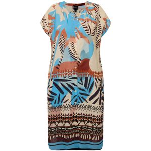 Ulla Popken Blouse  lichtbeige / lichtblauw / kreeft / zwart