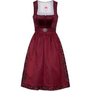 SPIETH & WENSKY - Dirndl 'Genua' - Donkerrood - Mouwloos - Knielengte