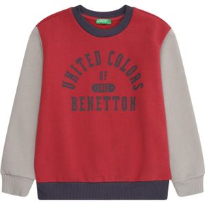 UNITED COLORS OF BENETTON Sweatshirt  lichtgrijs / donkergrijs / rood