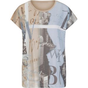 heine Shirt  donkerbeige / lichtblauw / bruin / donkergrijs