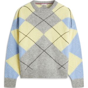 TOMMY HILFIGER Trui  lichtblauw / geel / grijs gemêleerd / zwart
