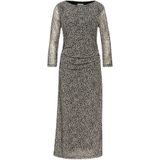 Street One Dames Mesh jurk met leo patroon in Beige, in size: 34