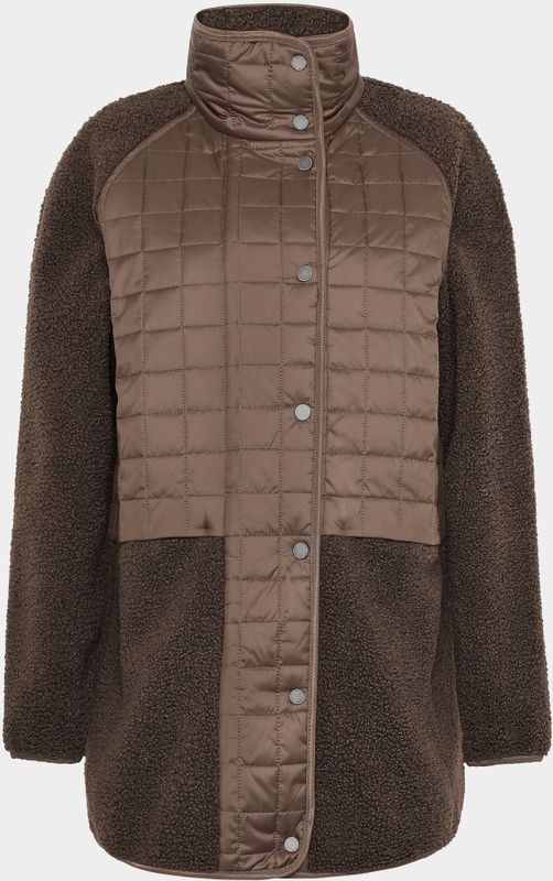 Didriksons - Hazel - Dameswinterjas - Bruin - Gewatteerde Kraag - 100 g/m² Vulling