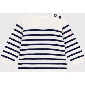 PETIT BATEAU - Gebreide Trui - Ecru - Baby - Wol en Katoen