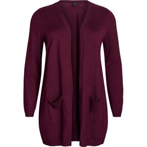 Zizzi Gebreid vest  wijnrood