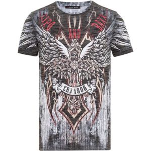 CIPO & BAXX Shirt  grijs / greige / rood