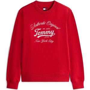 Tommy Jeans Sweatshirt 'ESSENTIAL'  rood / wit