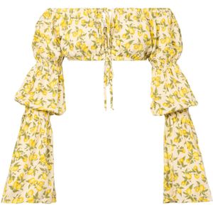 Laurella Blouse  geel / pasteelgeel / groen