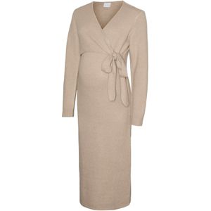 Mlfie - Gebreide Jurk - V-Hals - Lange Mouwen - Midi-lengte - Regular Fit