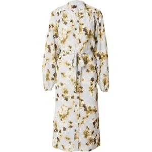 SECOND FEMALE Blousejurk 'Andra'  lichtblauw / kaki / olijfgroen / wit