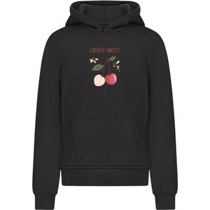 Merchcode Sweatshirt 'Cherry Sweet'  donkergroen / pastelrood / zwart / wit
