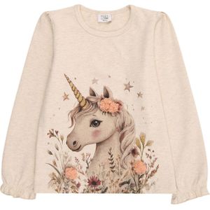 Hust & Claire Shirt 'Alma Unicorn'  beige gemêleerd / goud / poederroze / zwart
