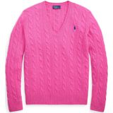 Polo Ralph Lauren - Gebreide Trui - Lichtroze - V-hals - Lange Mouw