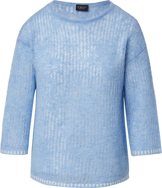 s.Oliver - Strickpullover - Semi-transparante Trui - Ajour-details - Bloemenpatroon