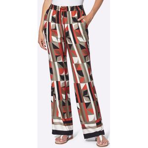 heine - Harembroek - Aardetinten - Oranjerood - Zwart - Wit - Viscose - Lang/maxi