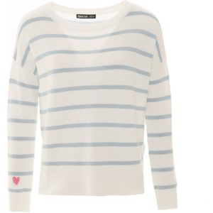 BIG STAR Trui 'Heartelia'  lichtblauw / wit