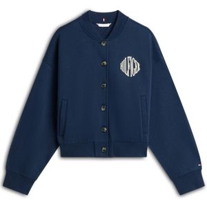 TOMMY HILFIGER Sweatvest 'Varsity'  crème / navy / rood / wit