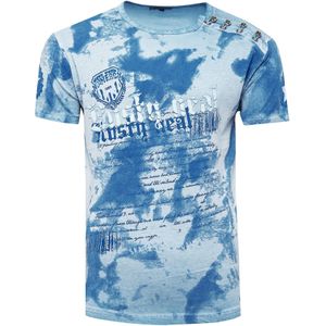 Rusty Neal Shirt  blauw / lichtblauw