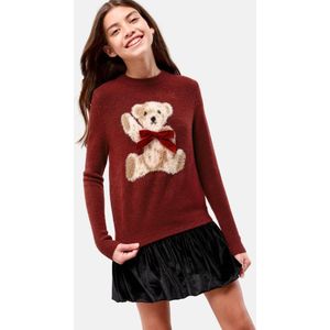 Lipsy Trui 'Christmas'  beige / wijnrood