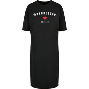 Merchcode Jurk 'Manchester'  vuurrood / zwart / wit
