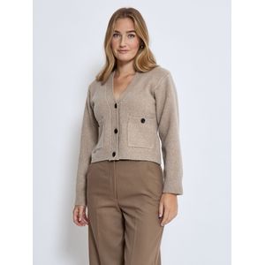 Peppercorn Gebreid vest 'Celeste'  donkerbeige