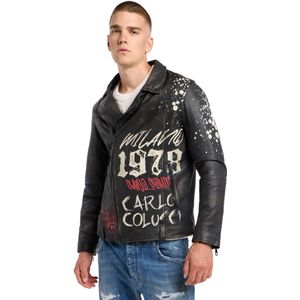 Carlo Colucci Tussenjas 'Faccio'  beige / rood / zwart