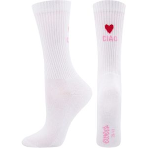 EWERS Sokken 'Ciao Amore'  fuchsia / wit