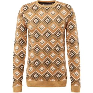 BLEND Trui  cognac / cappuccino / zwart / wit