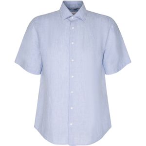 Seidensticker - Businessoverhemd - Blauw - Regular 1/2 Kent Kraag - Effen