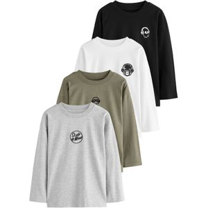 Next Shirt  grijs gemêleerd / kaki / zwart / wit