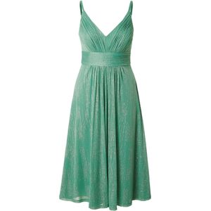 Knielange cocktailjurk met spaghettibandjes