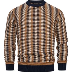 INDICODE JEANS Trui 'Scott'  beige / navy / bruin