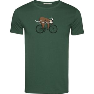 GREENBOMB Shirt 'Animal Finish Sloth'  donkergroen / gemengde kleuren