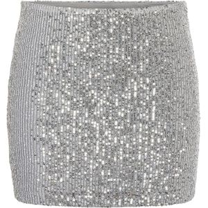 Noisy may - NMSCARLET - Kokerrok - Zilver - Minirok met Pailletten