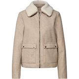 Street One - Dames Jas - Beige - Korte Jas met Afneembare Kraag