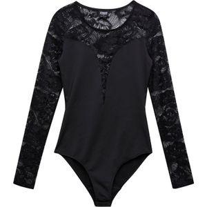 Urban Classics - Body - Zwart - Ronde Hals - Kanten Body Shaper voor Dames