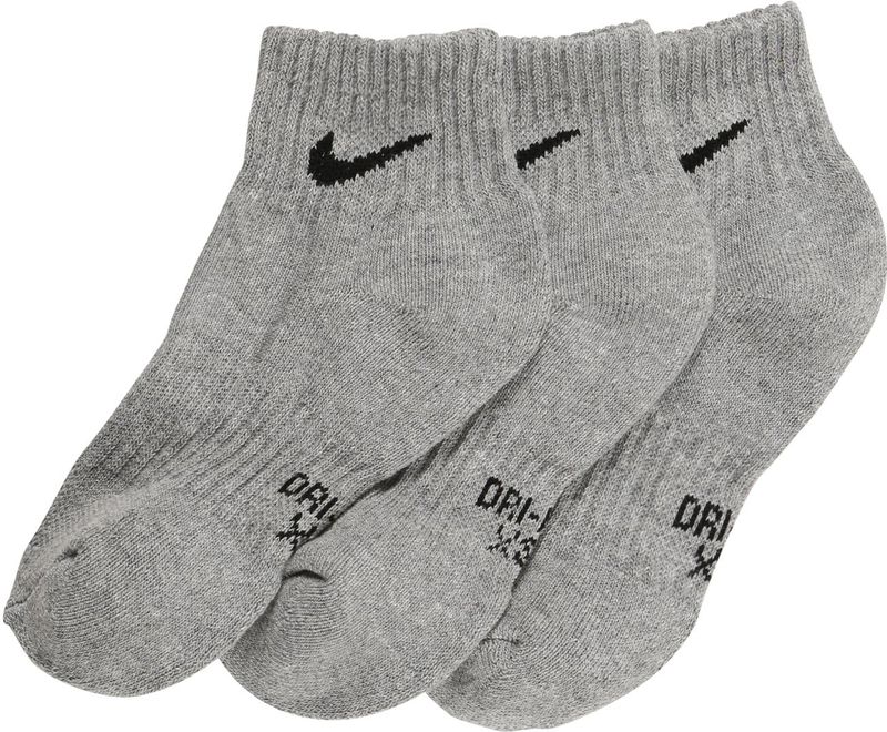 NIKE - Sportsokken - Grijs/Zwart - 3 Pack - Effen