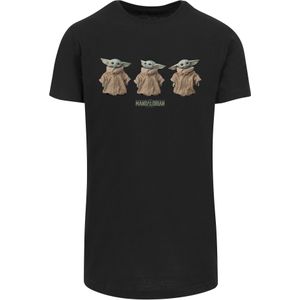 F4NT4STIC Shirt 'Star Wars The Mandalorian The Child Poses'  bruin / grijs / zwart