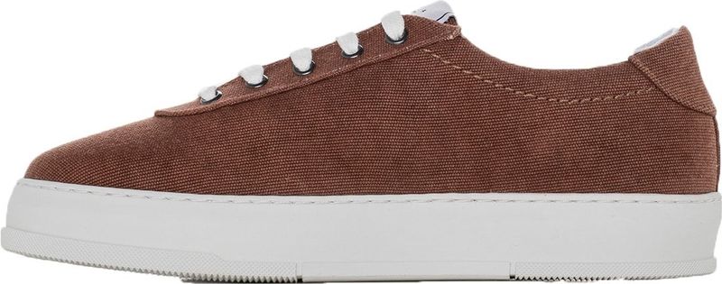 Algori San Pietro - Hoge Sneakers - Gestreept Linnen - Witte Rubberen Zool