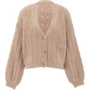 aleva Gebreid vest  beige