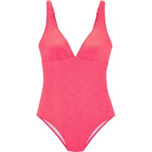 Look - Structuur Patroon - Badpak - Pink - Zonder Beugels