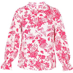Sidona Blouse  donkerroze / wit
