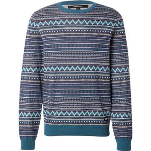 Iriedaily Trui 'Mineo'  indigo / lichtblauw / petrol / wit