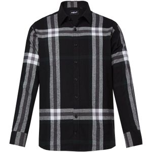 Men Plus Overhemd  grijs / zwart / wit