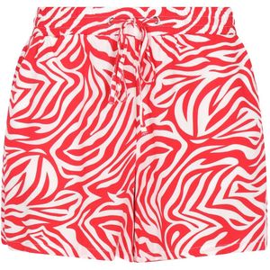 MYMO - Broek - Donkerroze/Wit - Dierenprint - High Waist - Loosefit