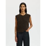 SELECTED Gebreide bodywarmer 'SFLULU'  bruin
