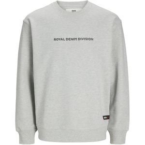 Jack & Jones - RDDryder - Sweatshirt - Antraciet - Geribbelde Kraag, Ronde Hals, Losse Pasvorm