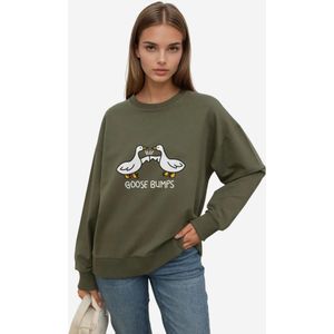 Hiccup Sweatshirt  kaki / wit