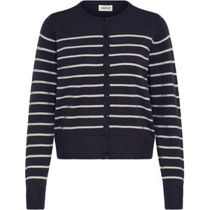 Oxmo Gebreid vest 'Fkeana'  donkerblauw / wit